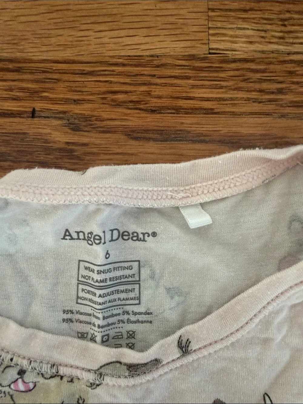 Angel Dear Light Pink Puppy Print Pajama Set with Hot Pink Cuffs